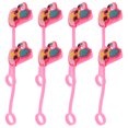 thumbnail image 4 of 8Pcs Flamingo Cartoon Style Pink Silicone Straw Covers for Reusable Straws, 4 of 8
