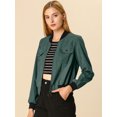 thumbnail image 2 of INSPIRE CHIC Blousons Bomber à Manches Longues pour Femmes à Col Montant, à Fermeture Éclair, avec Poches à Rabat, 2 of 6