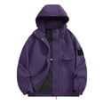 thumbnail image 1 of PEONAVET Mens Jacket Men's Outdoor Windproof And Waterproof Long Sleeved Hooded Workwear Jacket Jacket, 1 of 8