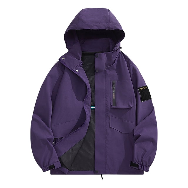 PEONAVET Mens Jacket Men's Outdoor Windproof And Waterproof Long Sleeved Hooded Workwear Jacket Jacket