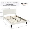 thumbnail image 2 of VECELO Queen Size Upholstered Beds, Modern Platform Bed Frame with Adjustable Headboard, Wooden Slats Support/No Box Spring Needed, White, 2 of 8