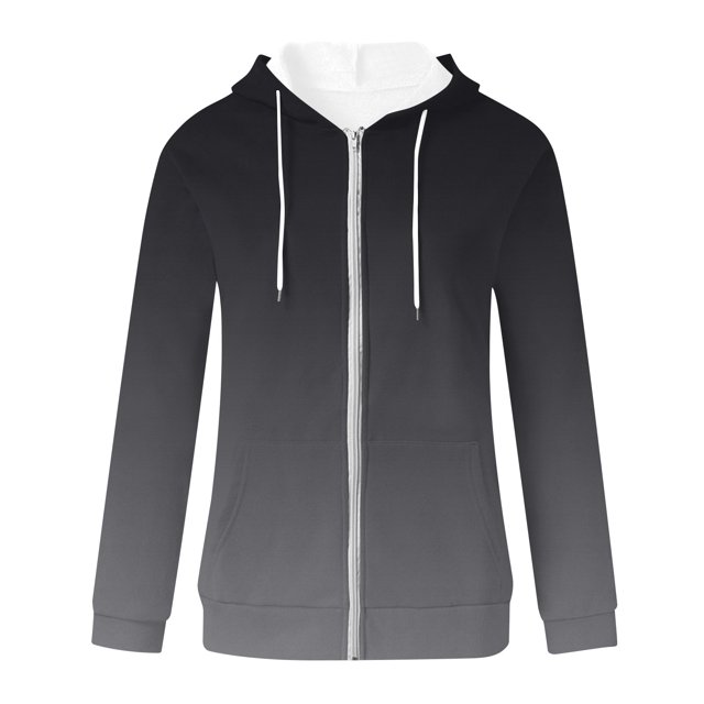Timegard Chandails Molletonnés pour Femmes, Chandails à Capuchon à Cordon, Haut à Enfiler, Automne, Décontracté, Ample, Cardigan avec Poches