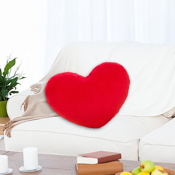 Heart Shaped Pillow Red Romantic Soft Decorative Throw Pillow for Garden Car Ind 40cm