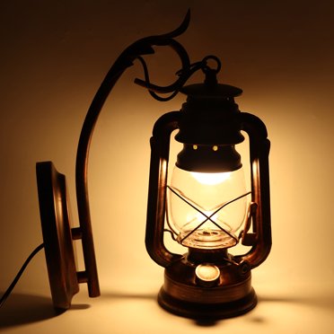 Dioche Rustic Wall Lantern Sconce Industrial Style Glass Shade Outdoor Lighting