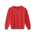 thumbnail image 1 of Children Sweater Knitted Round Neck Solid Pullover Boys Girls, 1 of 4