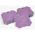 thumbnail image 4 of Inkdotpot Real Silver Foil Merry Christmas & Happy Text Tags Favor Bracket Shape Hang Pack Of 50 Paper Tags, 4 of 7