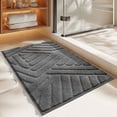 thumbnail image 1 of Bathroom Floor Mat | Shower Rug & Toilet Carpet | Quick Drying Absorbent Bath Mat with Non Slip Backing for Home Restroom | Soft Polyester Bathroom Decor, 1 of 3