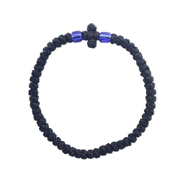 Bracelet de Prière Orthodoxe Tissé à la Main Croix Chrétienne Chaîne de Poignet