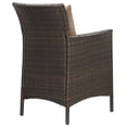 thumbnail image 3 of Modway Conduit 17" Rattan & Aluminum Patio Dining Armchair in Brown & Mocha, 3 of 3