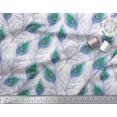 thumbnail image 2 of Soimoi Cotton Poplin Fabric Peacock Feather Print Fabric by Yard 42 Inch Wide, 2 of 3