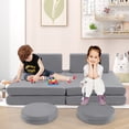 thumbnail image 4 of Gymax 6PCS Modular Kids Foam Play Couch Set w/Washable Covers Sectional Play Sofa, 4 of 10