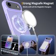 thumbnail image 3 of Asuwish Phone Case for iPhone 17 Air 6.5 inch Tempered Glass Screen Protector Magnetic Folding Stand Frosted Translucent Rugged Shockproof Protective Cell Cover i Phone17 i17 17Air Women Men Purple, 3 of 6