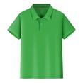 thumbnail image 1 of Hiiyo Kids Girls Short Sleeve Polo Shirt Children Solid Color Basic Unisex Polos, 1 of 5