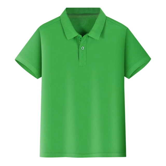 Hiiyo Kids Girls Short Sleeve Polo Shirt Children Solid Color Basic Unisex Polos