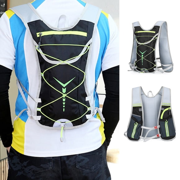 Insulated Hydration Pack 3L Water Bladder Backpack, Lightweight Breathable Cycling Running Backpack, Portable Hydration Vest for Hiking Climbing with Reflective Strips, Black