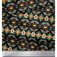 thumbnail image 3 of Soimoi Moss Georgette Fabric Geometric Southwestern Print Fabric by the Yard 42 Inch Wide, 3 of 3