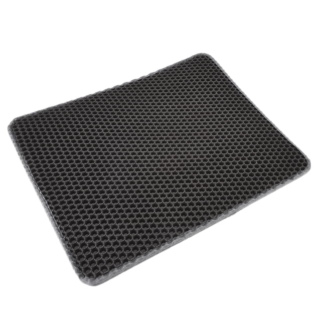 Cat Litter Box Mat, Less Waste Cat Litter Mat Scatter Control Double Layer For Cat Litter Box Black,Grey