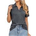 thumbnail image 1 of Birdeem T-Shirt à Manches Courtes Uni Col Mode pour Femmes Blouse Ample, 1 of 7