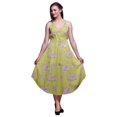 thumbnail image 1 of Bimba Floral Ladies Printed Resort Midi Drawstring Dress Spaghetti Strap Beach Wear-X-Small, 1 of 1