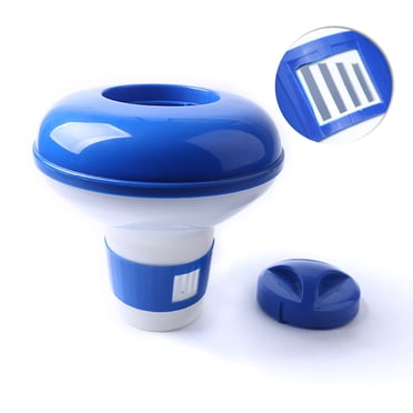 Graflsoa Distributeur Automatique de Chlore pour Piscine avec Débit Réglable, Distributeur Flottant de Produits Chimiques pour Piscines, Spas et Parcs Aquatiques, 5.3 Pouces, Bleu & Blanc