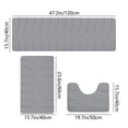 thumbnail image 3 of Bathroom Rugs and Mats Sets,Large Foam Bath Mat 3 Set Bathroom Rugs for 3 Pcs Toilet Mats Universal Soft Comfortable Water Absorption Non Slip Thick Machine Washable Easier to Dry, 3 of 7