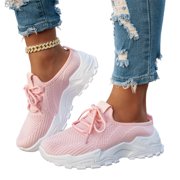 Commforr Orthopedic Shoes for Women, Shoes for Women Sneakers, Womens Walking Shoes, Women's Running Shoes, Women's Shoes, Women's Fashionable And Comfortable Lace-Up Casual Shoes, Pink, 7.5