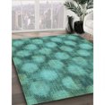 thumbnail image 3 of Ahgly Company Tapis de Zone Rond Lavable en Machine Turquoise Vert, 3 Pieds Rond, 3 of 7