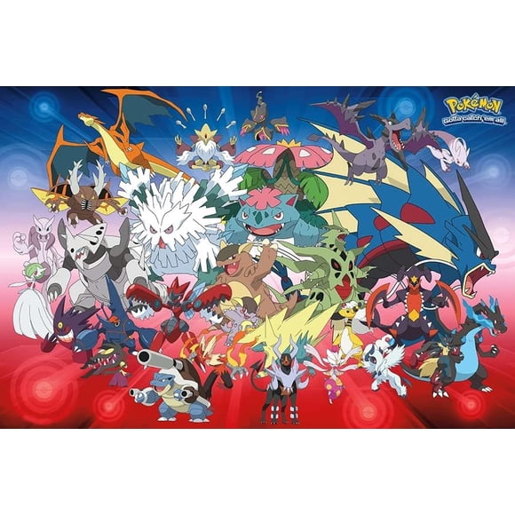 PPHAOSHO Behrens Japanese anime Pokémon Mega Evolutions Poster frameless Painting Canvas Wall Posters Art Picture Print Modern Home Decor 20x30inch
