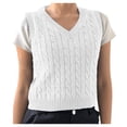 thumbnail image 1 of Fridja Débardeur Tricoté Sans Manches pour Femmes, Haut Court Uniforme, 1 of 4