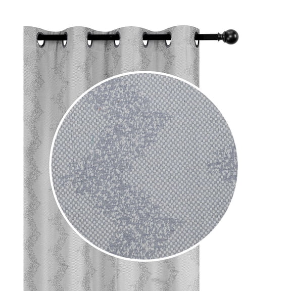 Panneau Jacquard W 8 Grom (Chevron) (Argent) (96" ) - Set of 2