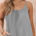 thumbnail image 4 of AherBiu Wide Leg Short Jumpsuits for Women Sleeveless Spaghetti Strap Summer Boho Rompers with Pockets, 4 of 7