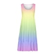 thumbnail image 5 of Robes d'Été à Étages pour Femmes 2024 Décontractées Tendance, Robes Soleil à Étages pour Femmes, Robes d'Été pour Femmes Plage Sans Manches à Bretelles Spaghetti Robe Teinture sur Nœuds Dégradé à Volants Fluide Plissée Robes, 5 of 5