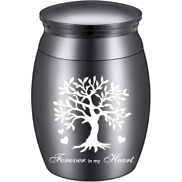 Tree of Life Mini Urns for Human Ashes Small Cremation Keepsake Urn Alloy Sharing Funeral Urn Miniature Burial Jar Memorial Ashes Holder Decorative Urns 1.6x1.2Inch-Forever in My Heart