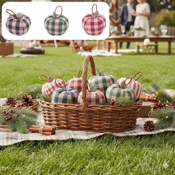 Nuoqisi 3 Pcs Artificial Apple Decor Fake Fabric Cloth Apple Bowl Filler for Fall Country Farmhouse Decor Home Office Ornaments , Green
