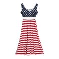 thumbnail image 1 of Mom Child Family Independence Day Stripes Patchwork Boho Maxi Dress, 1 of 6