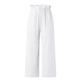 thumbnail image 4 of B91xZ Pantalon de Jogging pour Femmes, Ample, Droit, Jambe Grand, avec Poches, Mode Urbaine, Blanc TTG, 4 of 5