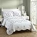 thumbnail image 3 of Modern Heirloom Collection A134C08PRNFS Gwen Quilt Set, White & Lavender - King Size - 3 Piece, 3 of 4