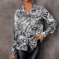 thumbnail image 4 of EQWLJWE Chemisiers à Manches Longues pour Femmes T-shirt Ample Imprimé de Mode pour Femmes Blouse à Manches Longues Col en V Hauts Décontractés, 4 of 6