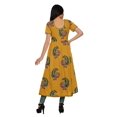 thumbnail image 4 of Moomaya Printed Front Slit Dresses For Women Short Sleeve Kurti Summer Wear, 4 of 6