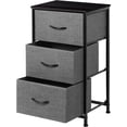 thumbnail image 4 of 3 Drawer Dresser Storage Vertical Tower Organizer Bedroom Nightstands Steel Frame, Grey, 4 of 5
