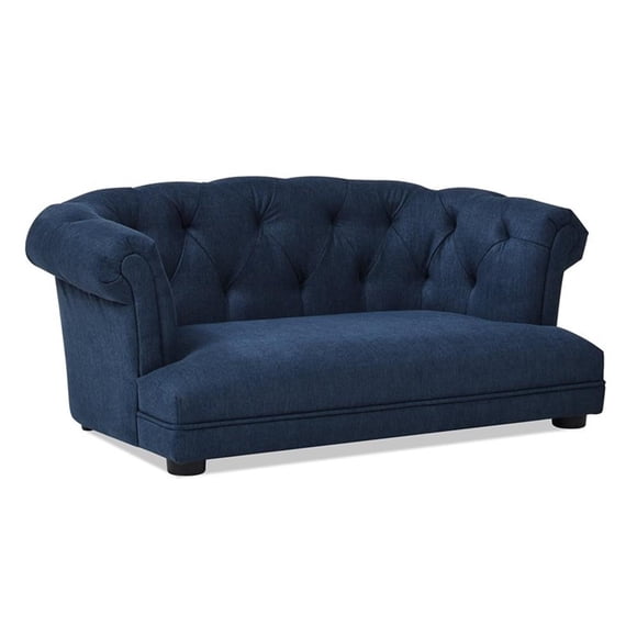 Pemberly Row 36.5" Chesterfield Dog Sofa Bed Medium Pacific Blue