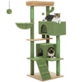 thumbnail image 1 of PAWZ Road Arbre à Chat à Plusieurs Niveaux de 56 Pouces avec 2 Condos et Hamac pour Grand Chat d'Intérieur Vert Cactus, 1 of 7