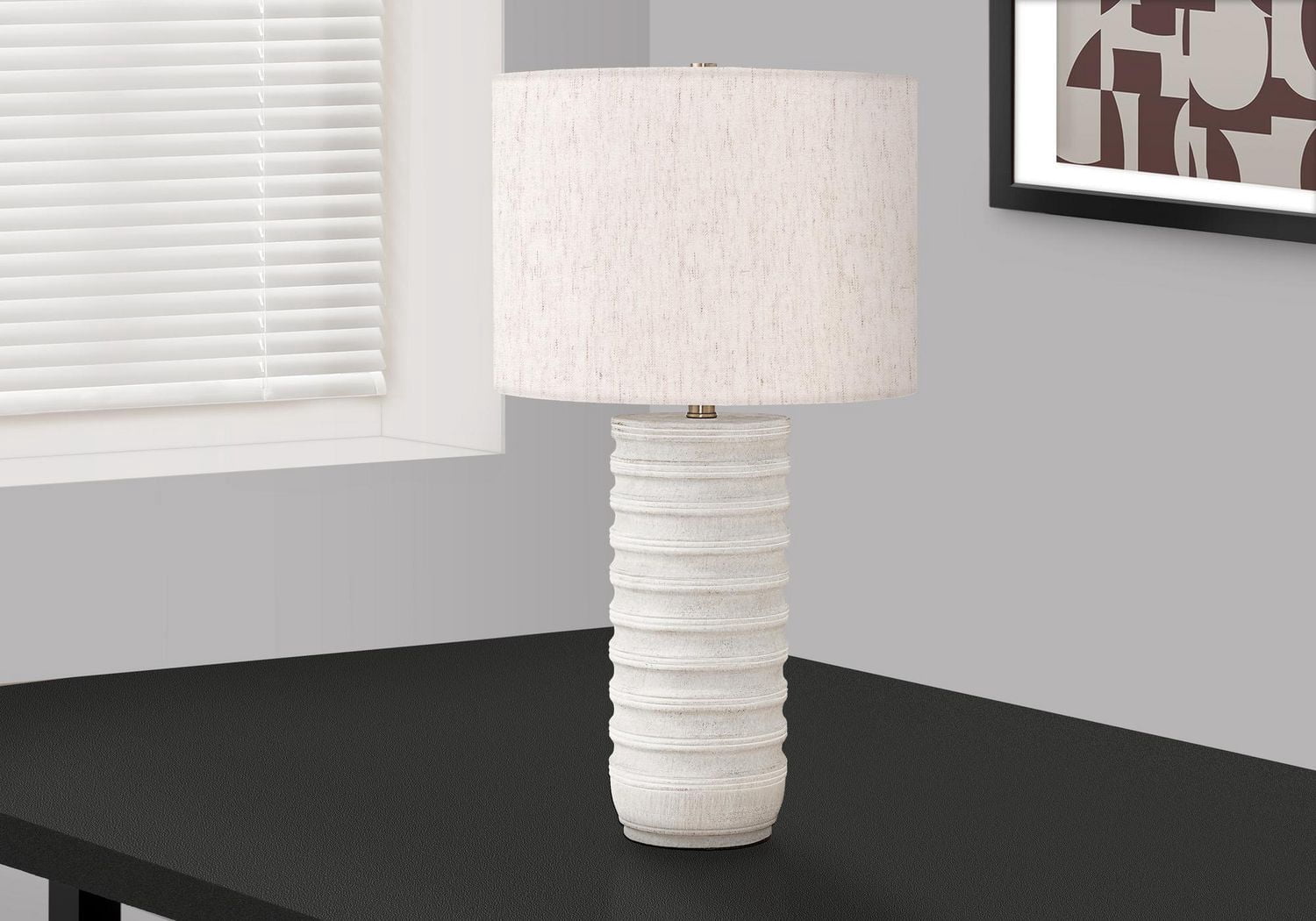 Monarch Specialties  Luminaire, 28"h, Lampe De Table, Résine Crémeuse, Teinte Ivoire / Crème, Transitionnel