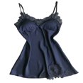thumbnail image 1 of Woman Sleepwear Silk-Lace V-Neck Nightdress, 1 of 4
