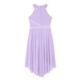 thumbnail image 4 of MSemis Kids Girls Shiny Rhinestone Sleeveless Lyrical Ballet Leotard Tulle Skirt Modern Contemporary Lavender 16, 4 of 6