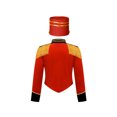 thumbnail image 2 of Hansber Enfants Garçons Uniforme d'Équipe de Drum Major Tenue de Performance de Batteur Veste à Franges et Chapeau Rouge 12, 2 of 7