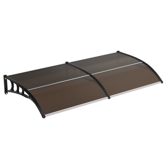 Outdoor Awning Heavy Duty – 40"x80" Polycarbonate Canopy – UV/Rain/Snow Shield – Brown Weatherproof Shelter for Door/Window – 1-Pack