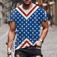 thumbnail image 1 of LSLJS T-Shirts Patriotiques pour Hommes T-Shirts à Imprimé Rayures de la Fête de l'Indépendance Col Rond Manches Courtes, 1 of 5