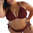 thumbnail image 1 of Womens Solid Push Up Padded Plus Size Bikini Set Swimsuit Bathing Suit Swimwear, 1 of 5