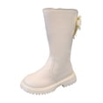 thumbnail image 1 of Gubotare Little Girls Combat Boots Combat Boots for Girls Lace Up Riding Boots Mid Calf Fashion Waterproof Non Slip Side Zipper Boot Fall Winter Spring Size 13 (Beige,Little Kids 13), 1 of 8